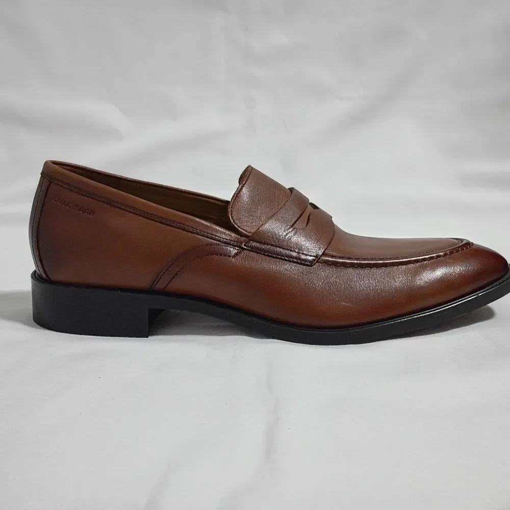NEW Cole Haan Grand C33224 Penny Loafer Brown Leather Dress Shoes Mens US 12
